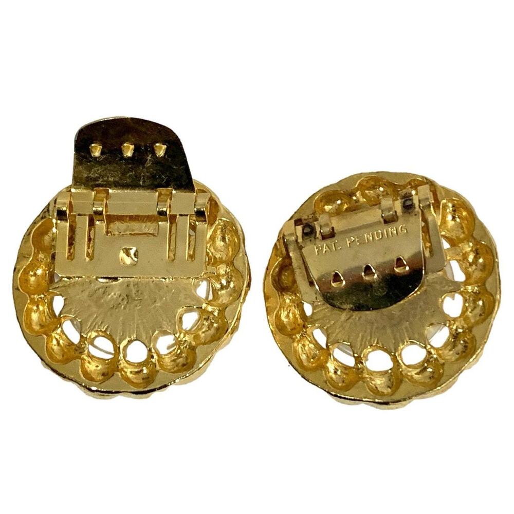 80s Large Baroque Gold and Pearl Shoe Clips - Picture 4 of 4